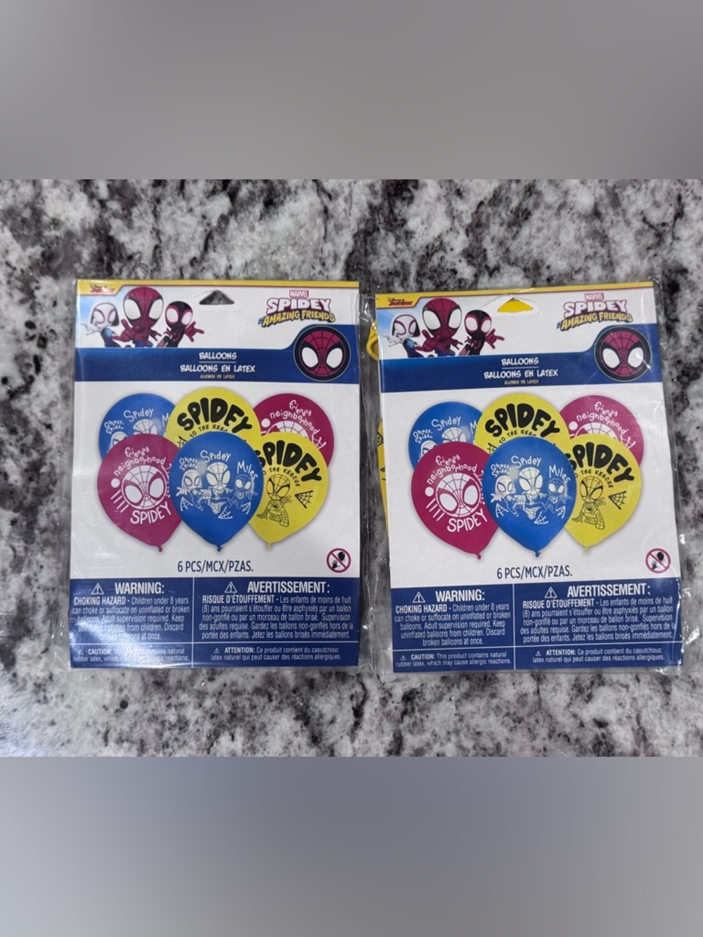 Marvel Spidey Amazing Friends Balloons - Blue, Yellow, Red x2